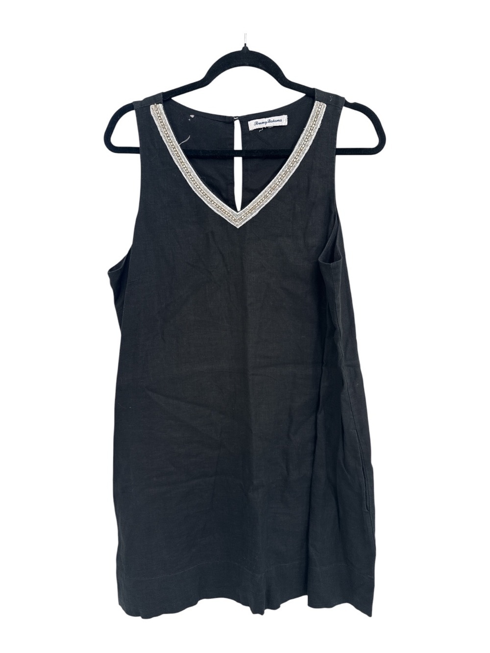 Tommy Bahama Black Linen Dress Silver Design